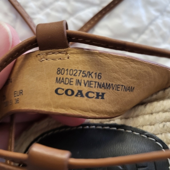 Coach Rita Espadrilles in Black Leather - Picture 6 of 7